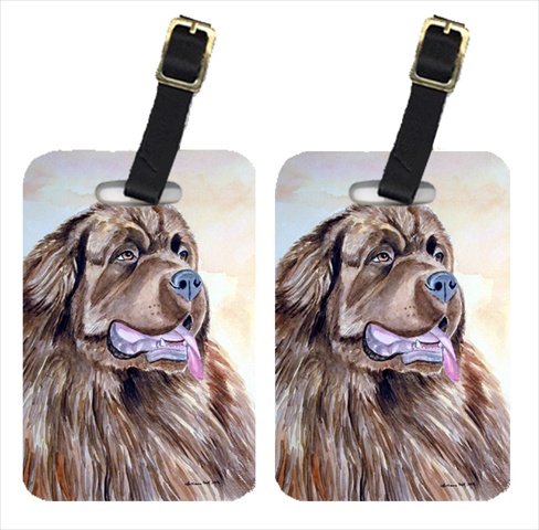 Chocolate Brown Newfie Newfoundland Luggage Tags- Pack - 2