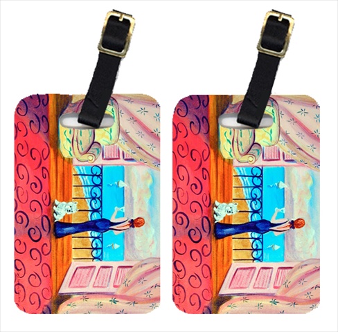 Westie With Mom And A View Luggage Tags- Pack - 2
