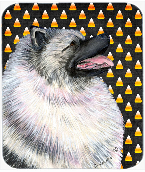 Keeshond Candy Corn Halloween Portrait Mouse Pad, Hot Pad Or Trivet