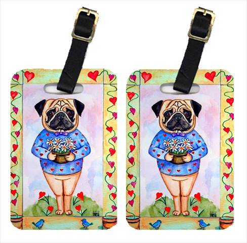 Pug Valentines Hearts Luggage Tags- Pack - 2