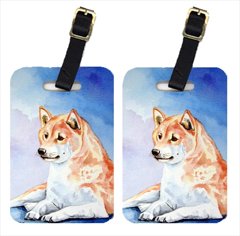 Red And White Shiba Inu Luggage Tags - Pack - 2