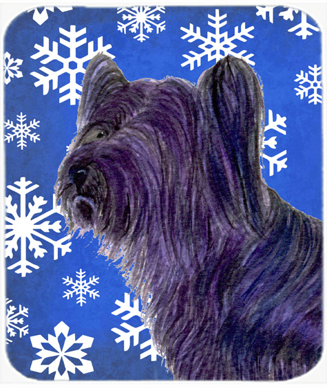 Skye Terrier Winter Snowflakes Holiday Mouse Pad, Hot Pad Or Trivet