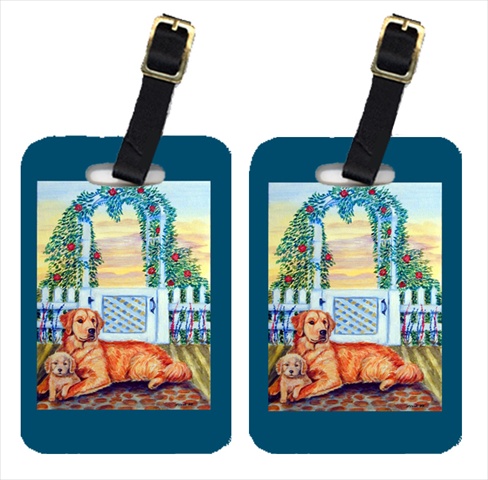 Golden Retriever With Puppy At The Gate Luggage Tags- Pack - 2