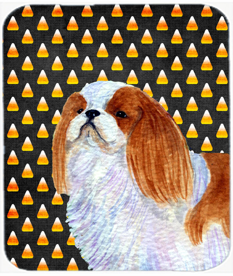 English Toy Spaniel Candy Corn Halloween Portrait Mouse Pad, Hot Pad Or Trivet