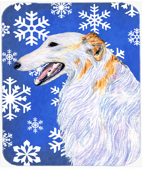 Borzoi Winter Snowflakes Holiday Mouse Pad, Hot Pad Or Trivet