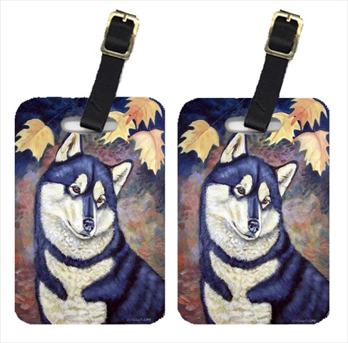 Fall Leaves Siberian Husky Luggage Tags- Pack - 2