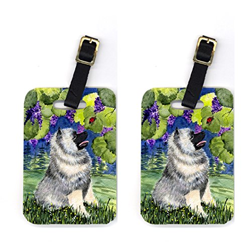 Pair of 2 Keeshond Luggage Tags