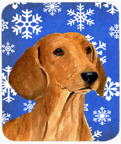Dachshund Winter Snowflakes Holiday Mouse Pad, Hot Pad or Trivet