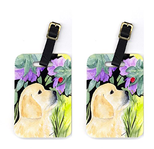 Pair of 2 Golden Retriever Luggage Tags