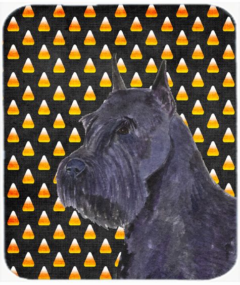 Schnauzer Giant Candy Corn Halloween Portrait Mouse Pad, Hot Pad or Trivet