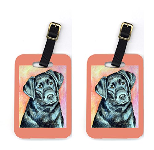 Pair of 2 Black Labrador Luggage Tags