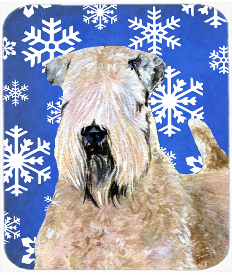 Wheaten Terrier Soft Coated Winter Snowflakes Mouse Pad, Hot Pad or Trivet