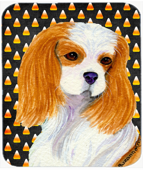 Cavalier Spaniel Candy Corn Halloween Portrait Mouse Pad, Hot Pad or Trivet