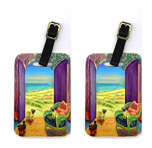 Pair of 2 Pug Luggage Tags