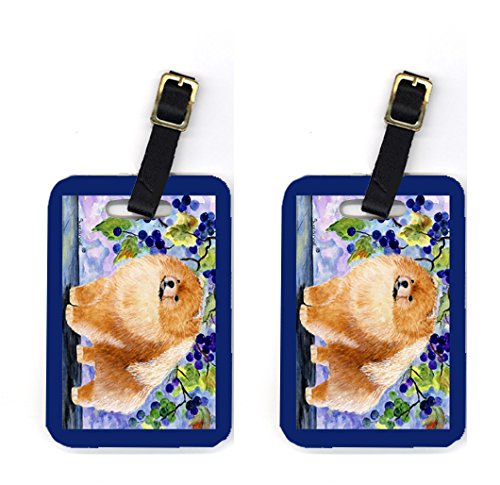 Pair of 2 Pomeranian Luggage Tags
