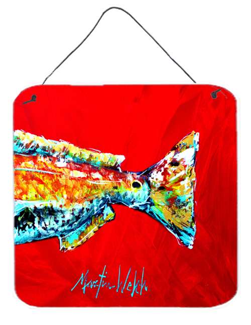 Fish - Red Fish Alphonzo Tail Aluminium Metal Wall or Door Hanging Prints