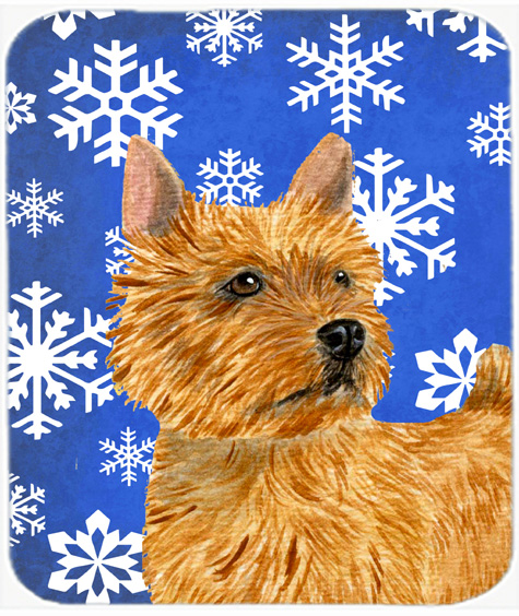 Norwich Terrier Winter Snowflakes Holiday Mouse Pad, Hot Pad or Trivet