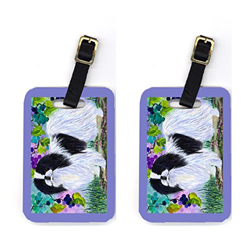 Pair of 2 Japanese Chin Luggage Tags