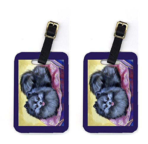 Pair of 2 Pomeranian Luggage Tags