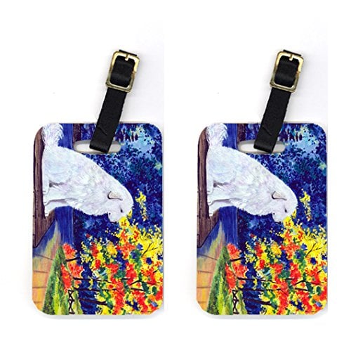 Pair of 2 Great Pyrenees Luggage Tags