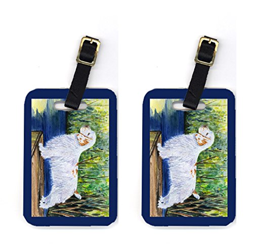 Pair of 2 Clumber Spaniel Luggage Tags