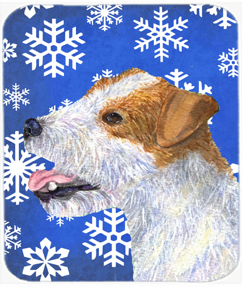 Jack Russell Terrier Winter Snowflakes Holiday Mouse Pad, Hot Pad or Trivet