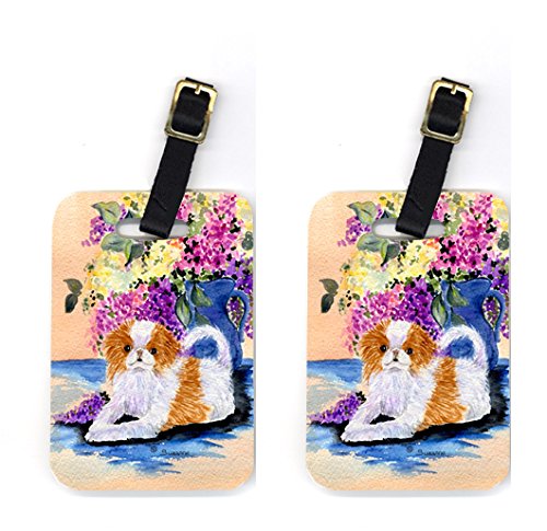 Pair of 2 Japanese Chin Luggage Tags