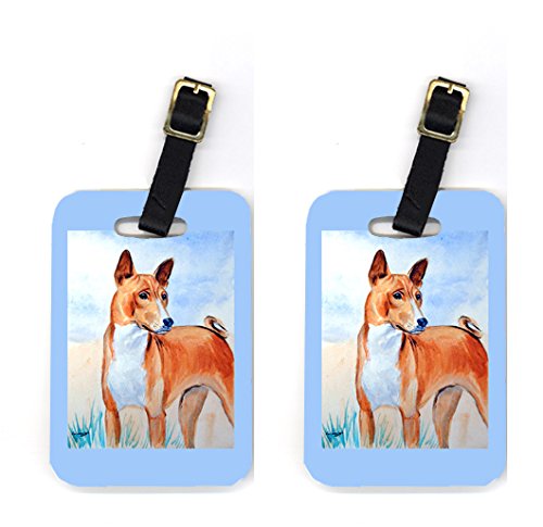 7223BT Pair of 2 Red Basenji Luggage Tags