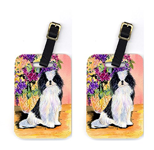 Pair of 2 Japanese Chin Luggage Tags