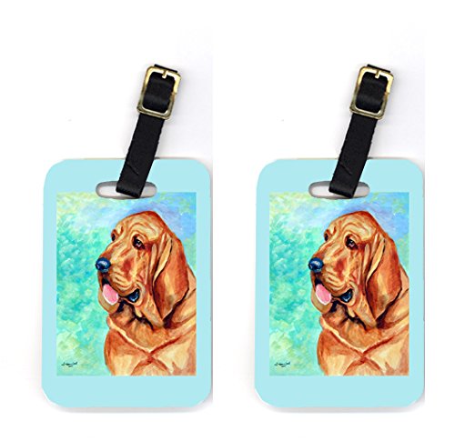 Pair of 2 Bloodhound Luggage Tags