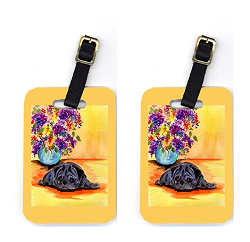 Pair of 2 Pug Luggage Tags