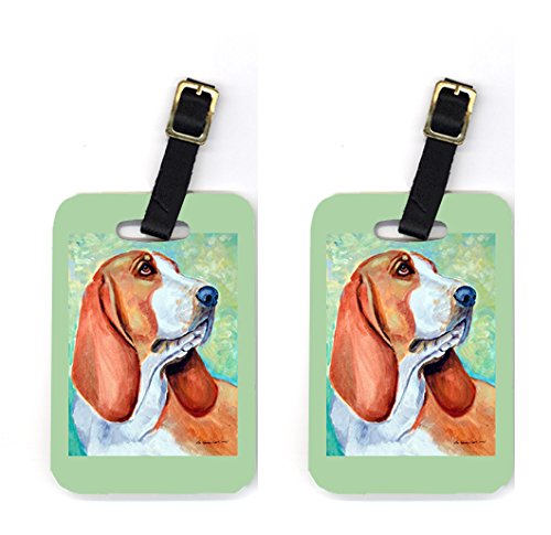 Pair of 2 Basset Hound Luggage Tags