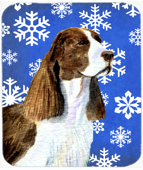 Springer Spaniel Winter Snowflakes Holiday Mouse Pad, Hot Pad or Trivet