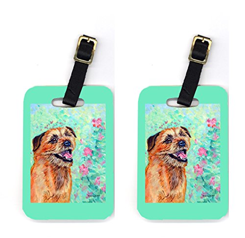 Pair of 2 Border Terrier Luggage Tags