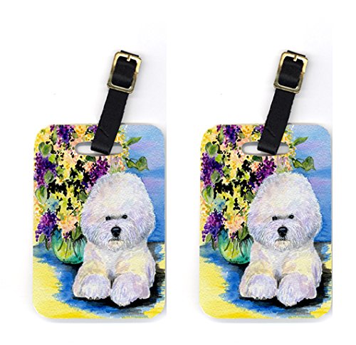 Pair of 2 Bichon Frise Luggage Tags