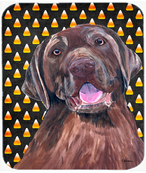 Labrador Chocolate Candy Corn Halloween Portrait Mouse Pad, Hot Pad or Trivet