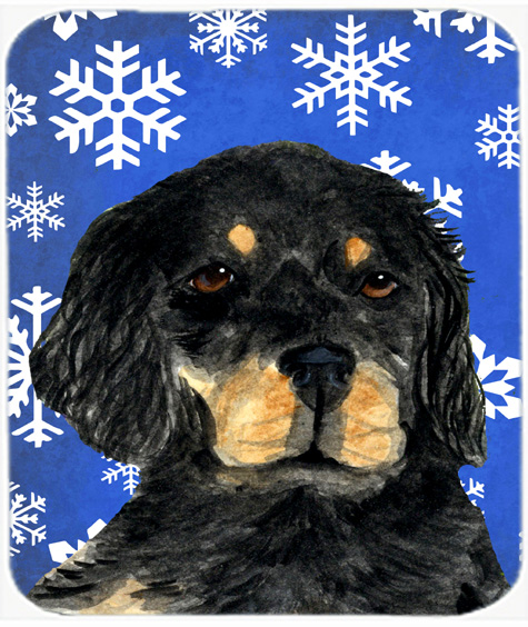 Gordon Setter Winter Snowflakes Holiday Mouse Pad, Hot Pad or Trivet