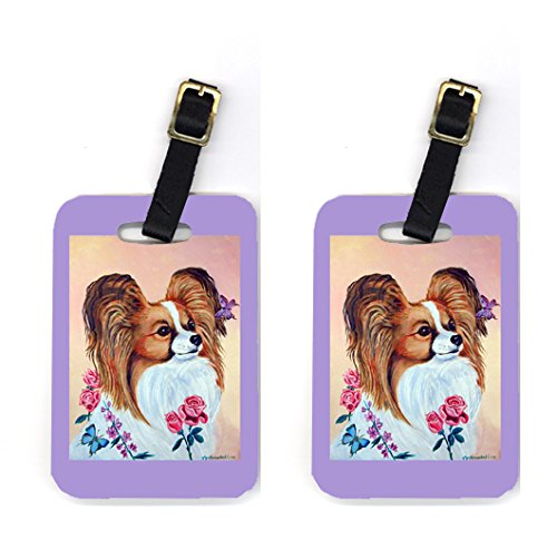 Pair of 2 Papillon Luggage Tags