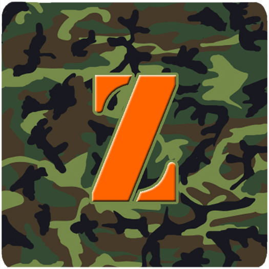 Monogram - Camo Green Foam Coasters Initial Letter Z