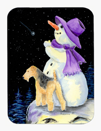 Snowman with Lakeland Terrier Mouse Pad & Hot Pad & Trivet