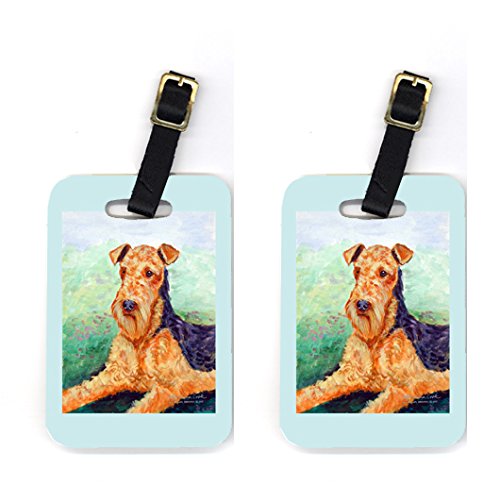 Pair of 2 Airedale Luggage Tags