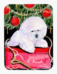 Christmas Tree with Bichon Frise Mouse Pad & Hot Pad & Trivet