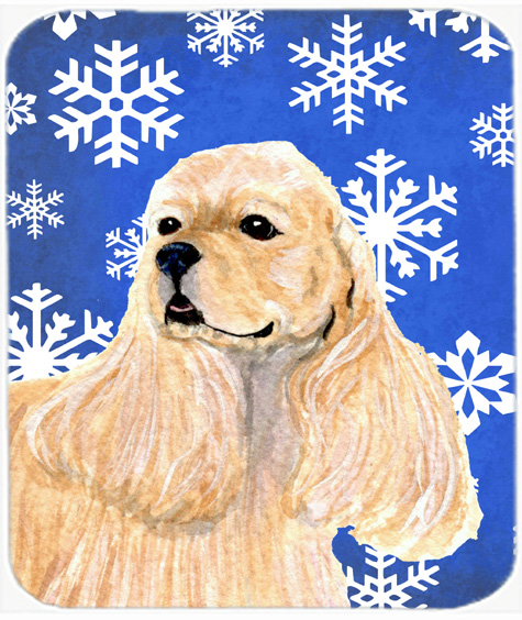 Cocker Spaniel Winter Snowflakes Holiday Mouse Pad, Hot Pad or Trivet