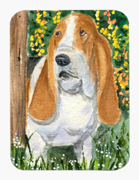 Basset Hound Mouse Pad & Hot Pad & Trivet