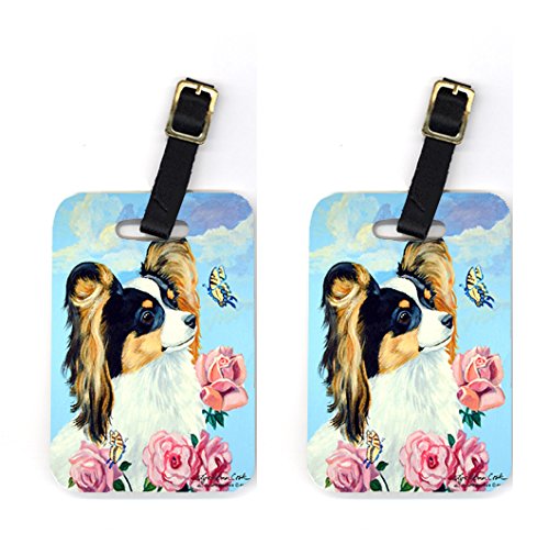 Pair of 2 Papillon Luggage Tags