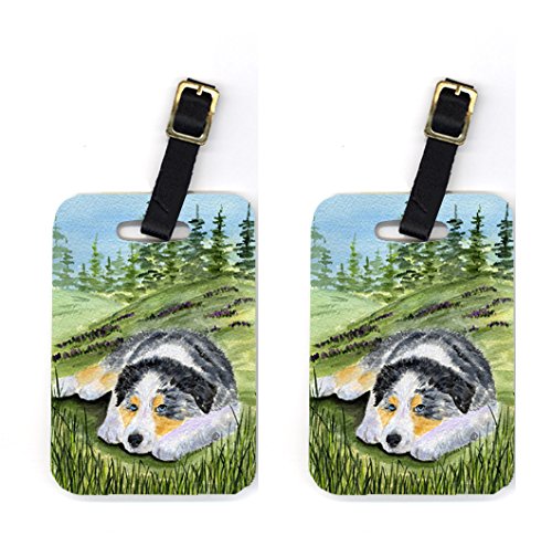 Pair of 2 Australian Shepherd Luggage Tags