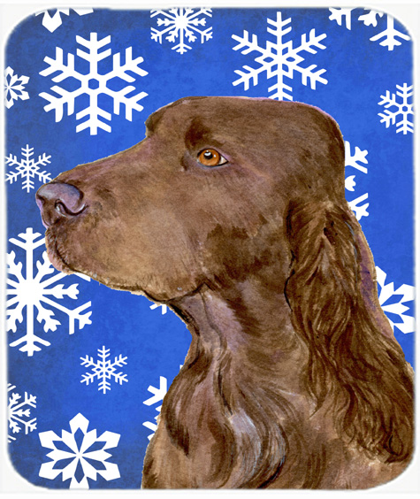 Field Spaniel Winter Snowflakes Holiday Mouse Pad, Hot Pad or Trivet