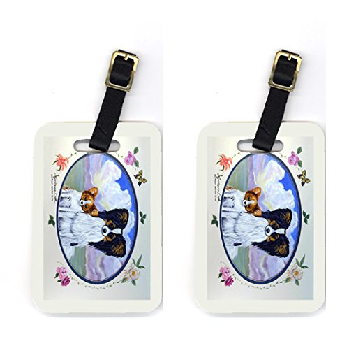 Pair of 2 Papillon Luggage Tags