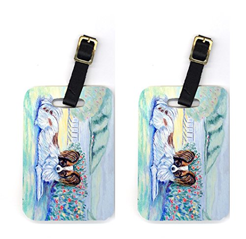 Pair of 2 Papillon Luggage Tags