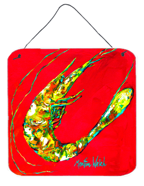 Shrimp Squiggles Aluminium Metal Wall or Door Hanging Prints